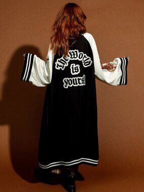 Take Up Space Kimono Bomber – New | Oversized Satin Statement Jacket | L/XL